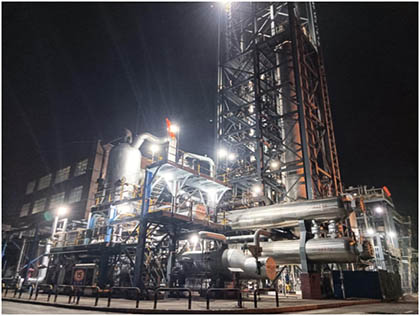 立博体育股份公司合成老系统装置一次开车成功出产品