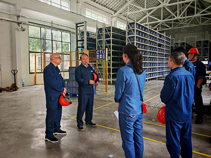 立博体育股份公司党委书记廖廷君带队调研指导智能仓储项目建设工作