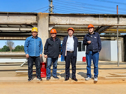 立博体育股份公司党委书记、董事长廖廷君一行到公司化工园区建设项目现场检查指导工作